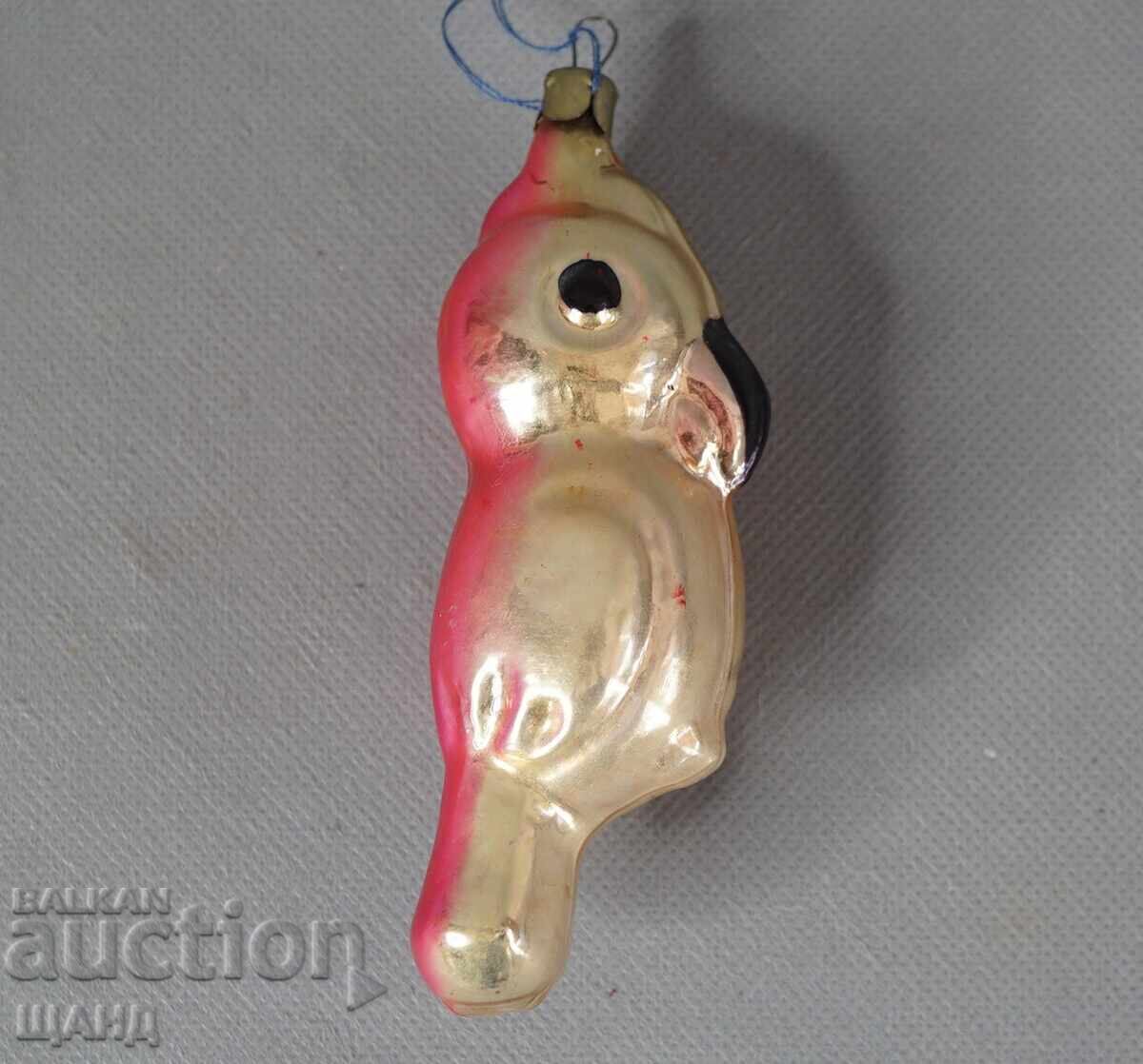 Παλιό γυάλινο παιχνίδι φιγούρα για χριστουγεννιάτικο δέντρο πουλί παπαγάλος Παλιό γυάλινο παιχνίδι φιγούρα για χριστουγεννιάτικο δέντρο πουλί παπαγάλος