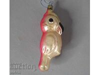 Παλιό γυάλινο παιχνίδι φιγούρα για χριστουγεννιάτικο δέντρο πουλί παπαγάλος