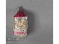 Παλιό γυάλινο παιχνίδι φιγούρα για χριστουγεννιάτικο δέντρο σπίτι σπιτάκι