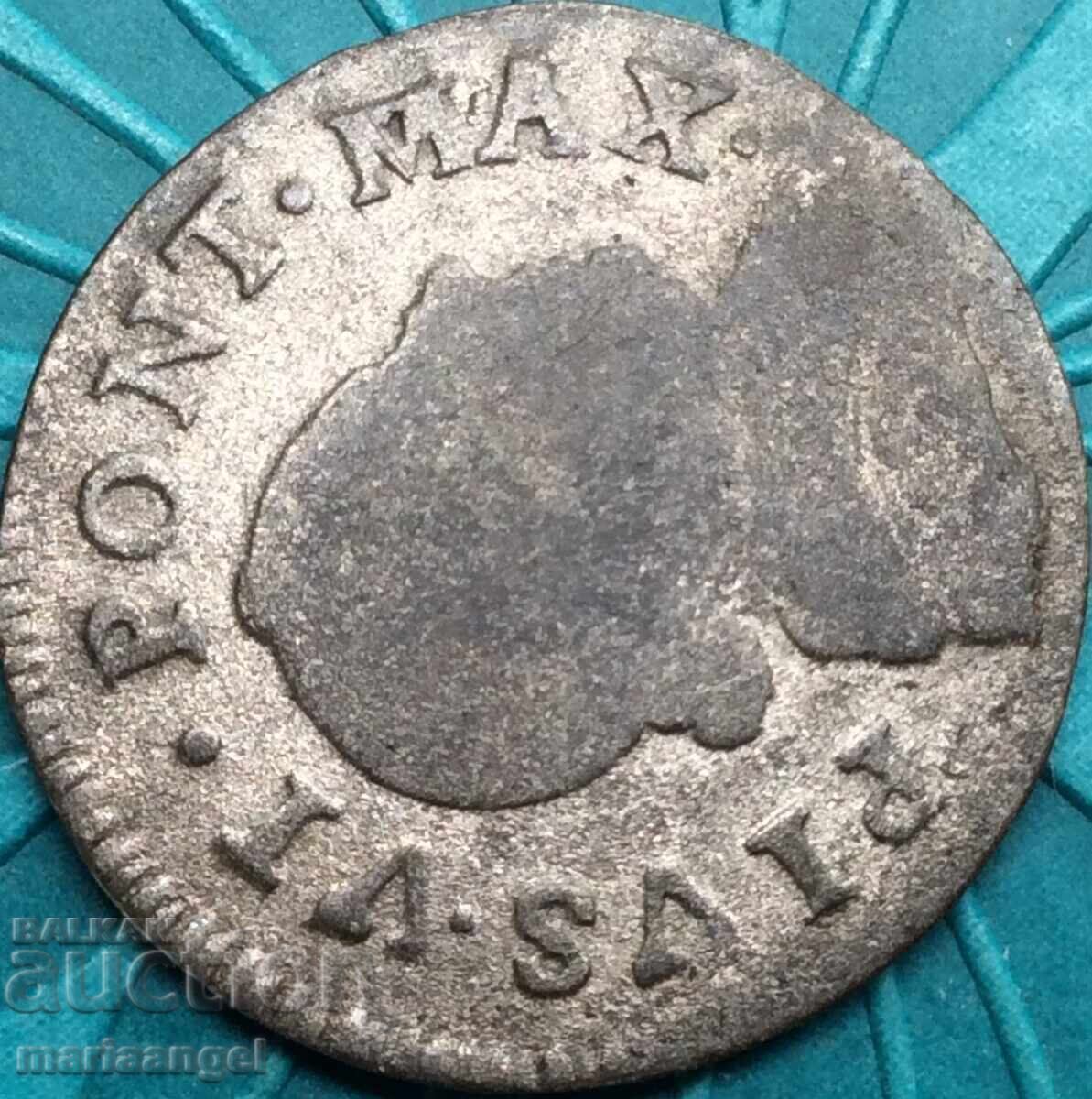 Livrarea Bologna Mezzo Baiocco 1796 Vatican Pius al VI-lea - extrem de rar