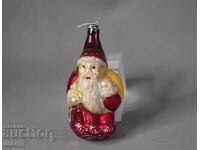 Стара Съклена играчка фигурка за елха Дядо коледа