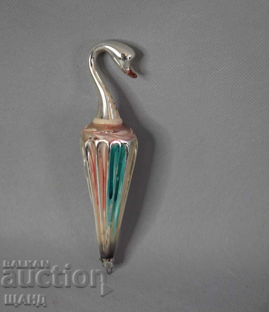 Old glass toy figure for Christmas tree, bird Swan Old glass toy figure for Christmas tree, bird Swan