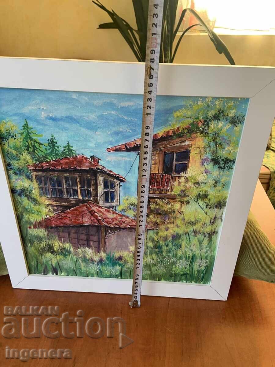 OIL PAINTING CANVAS STRETCHER FRAME SIGNED - 5