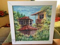 OIL PAINTING CANVAS STRETCHER FRAME SIGNED