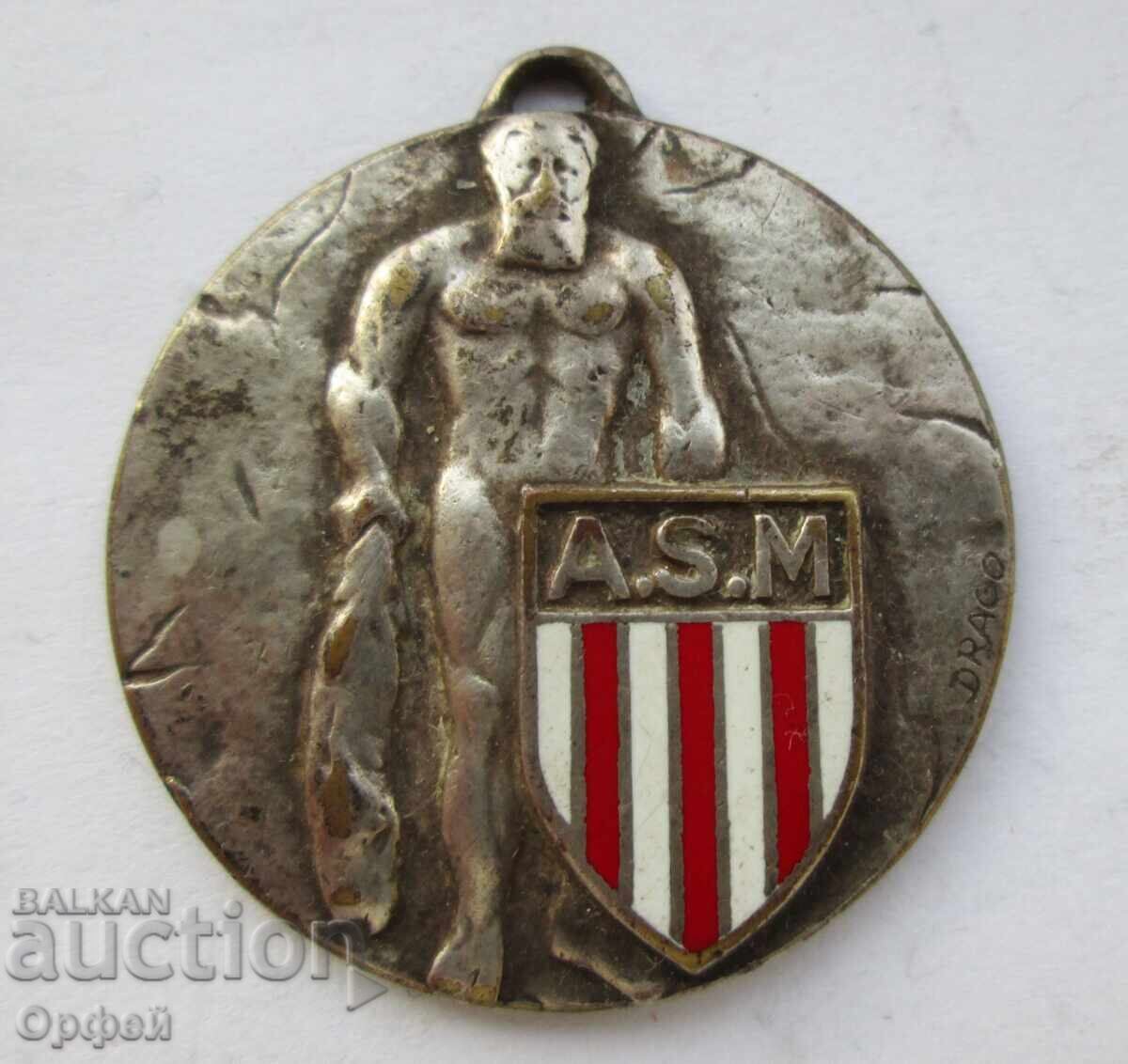 Παλαιό μετάλλιο πρωταθλήματος κυπέλλου ποδοσφαιρικής ομάδας Μονακό Παλαιό μετάλλιο πρωταθλήματος κυπέλλου ποδοσφαιρικής ομάδας Μονακό