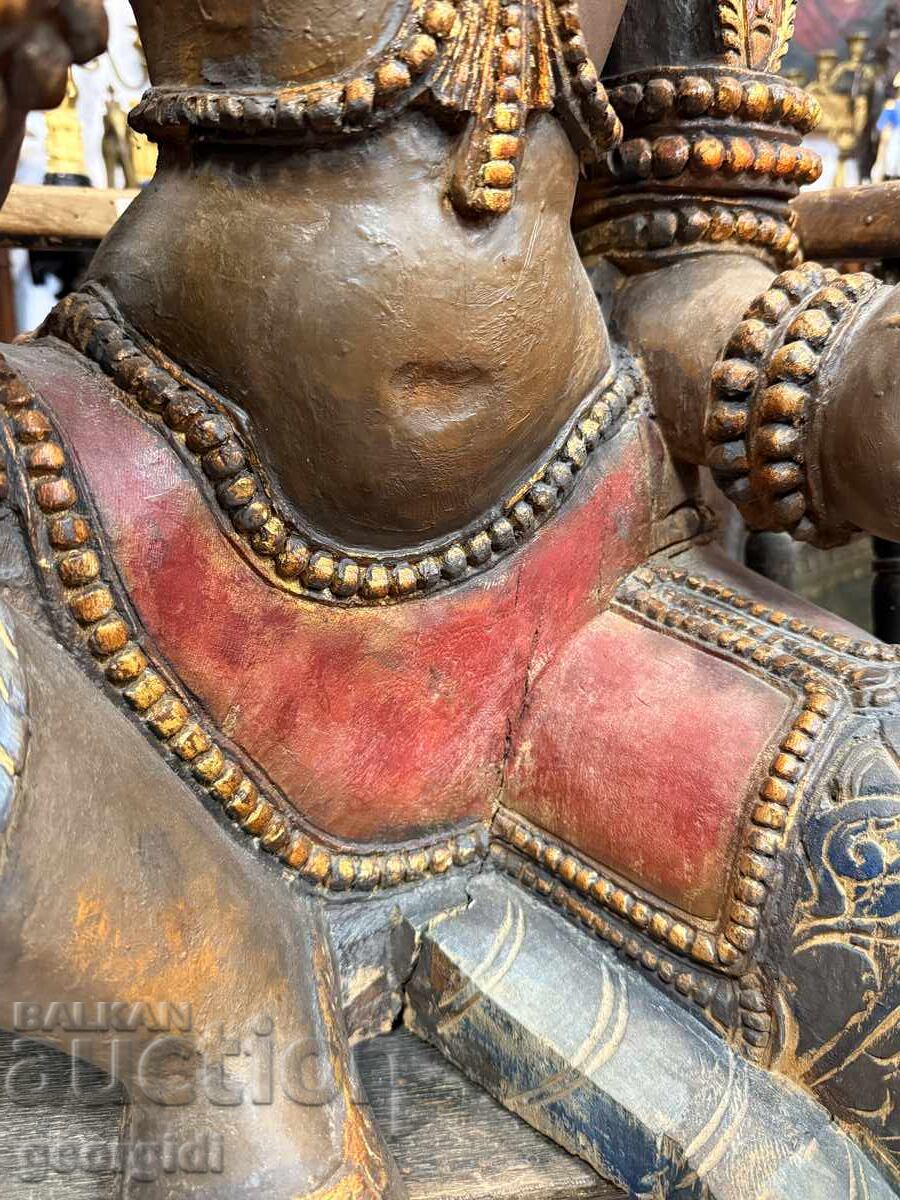 Sculptură mare din lemn / Sculptură în lemn a zeiței Parvati - 6