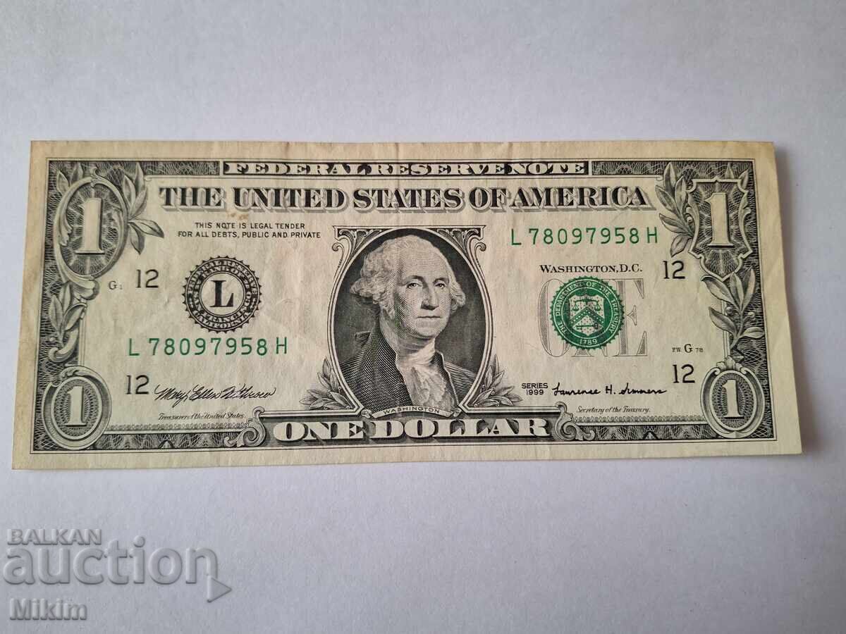 Χαρτονόμισμα 1 δολαρίου ΗΠΑ 1999. ΗΠΑ