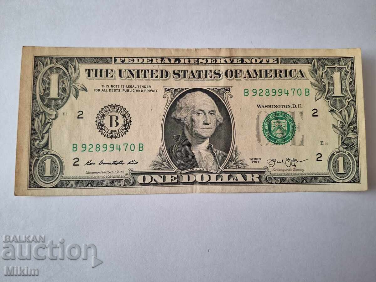 Банкнота 1 американски долар 2013г. САЩ Банкнота 1 американски долар 2013г. САЩ