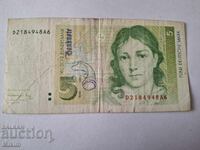 Банкнота 5 марки 1991г. Германия