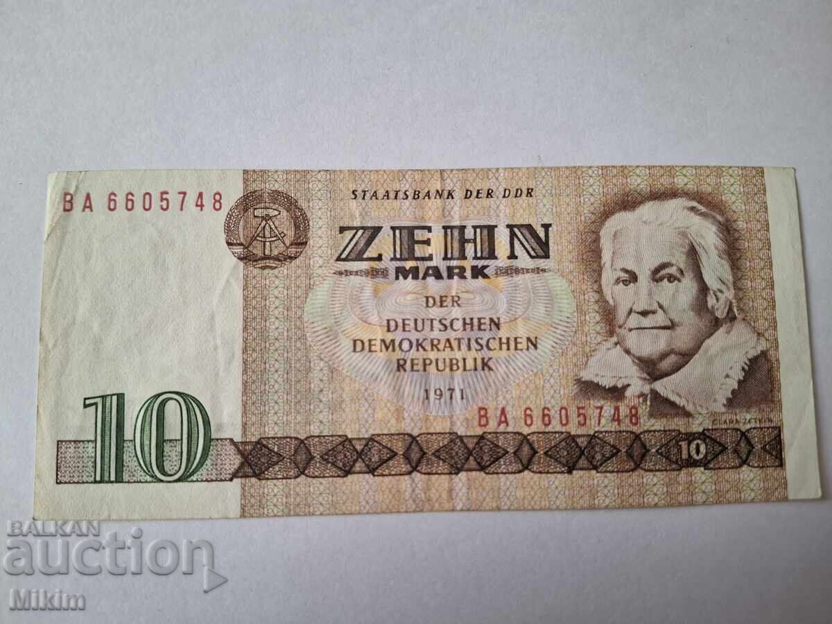 Banknote 10 marks 1971 Germany