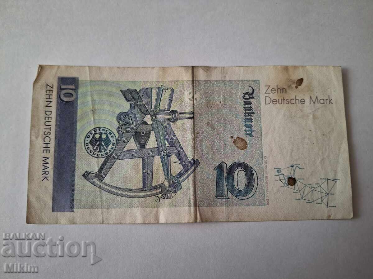 Банкнота 10 марки 1991г. Германия с цена € 3.50 | 6.85 лв.