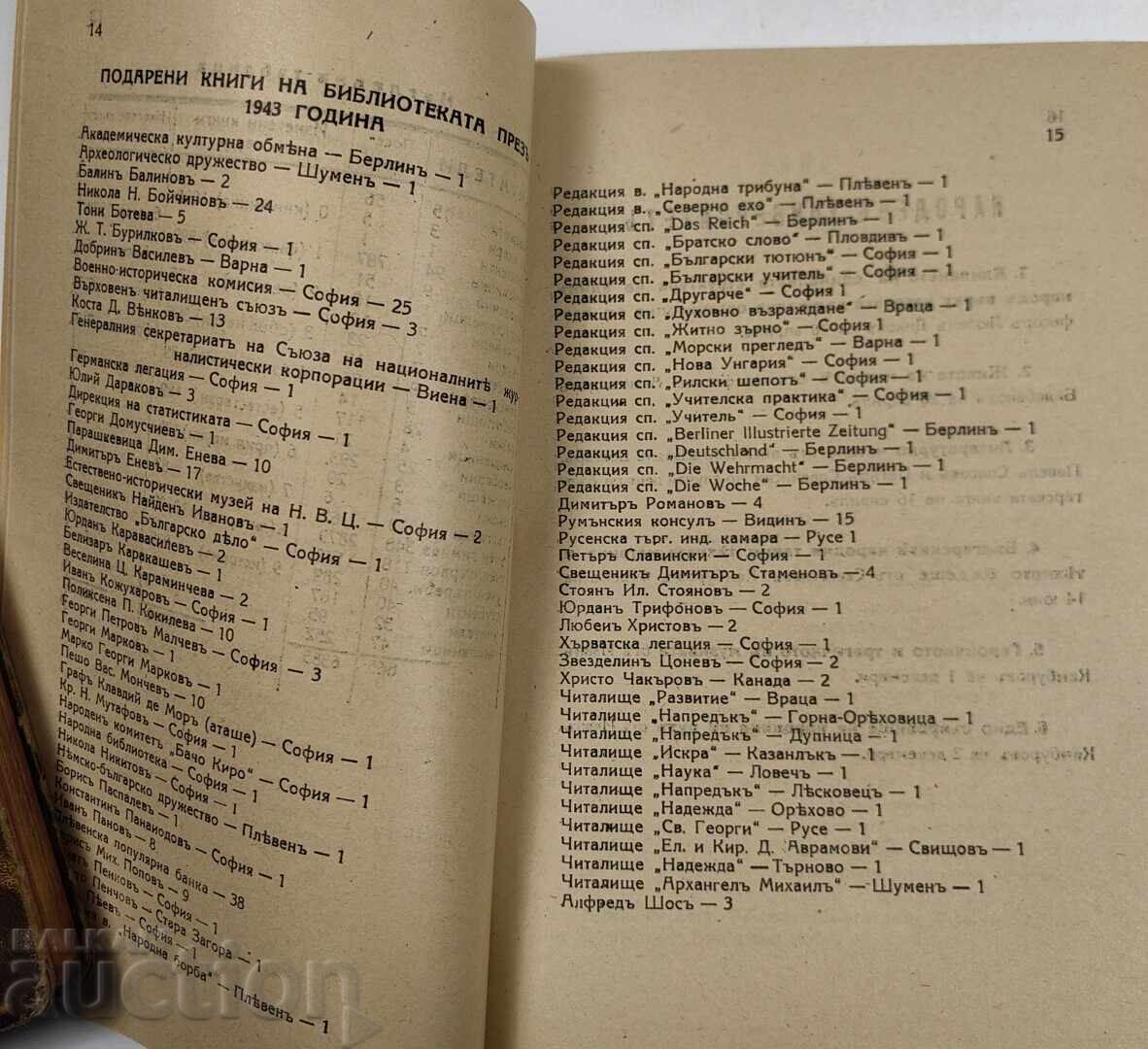 Delivery of 1944 Annual Report of the Chitalishte Saglasie Pleven