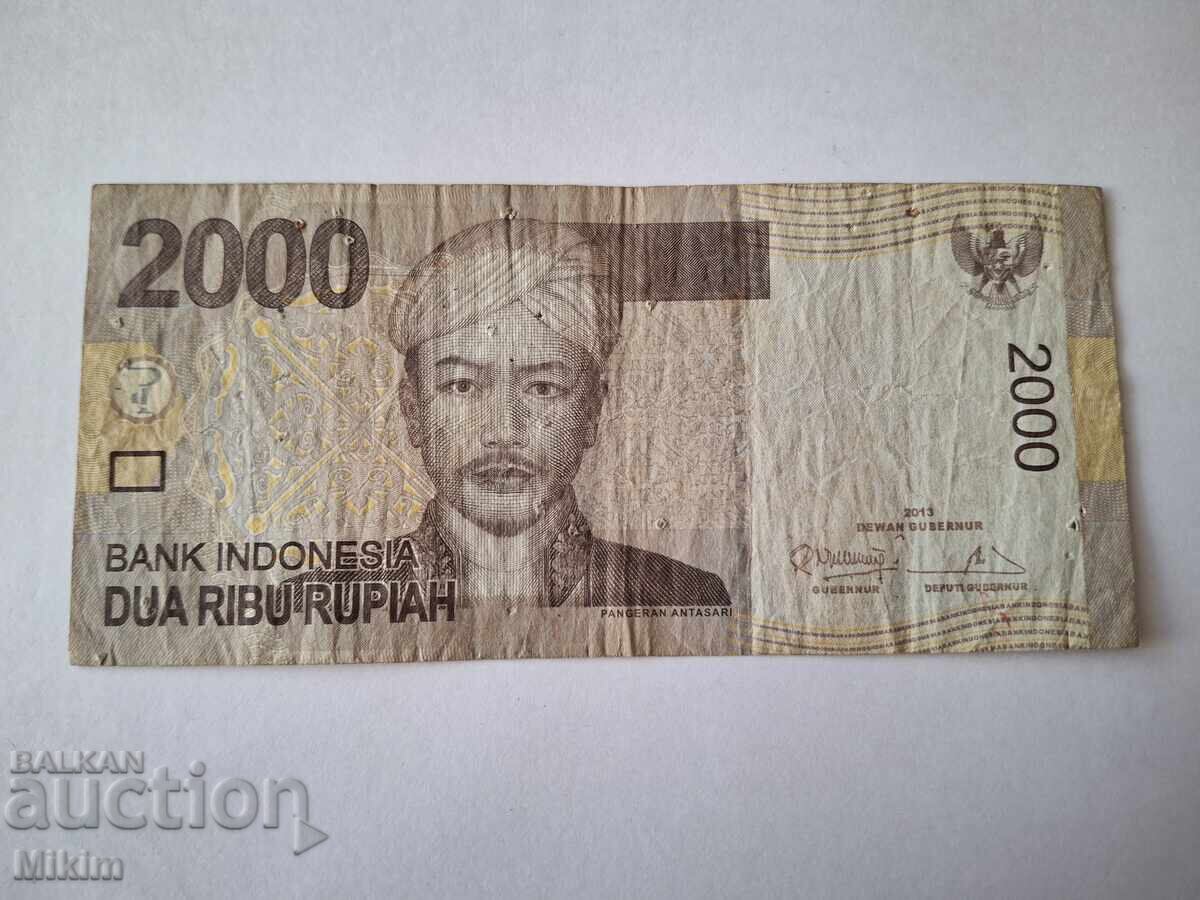 Банкнота 2000 рупии 2009г. Индонезия