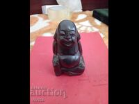 Figurină veche Buddha, sculptură în lemn