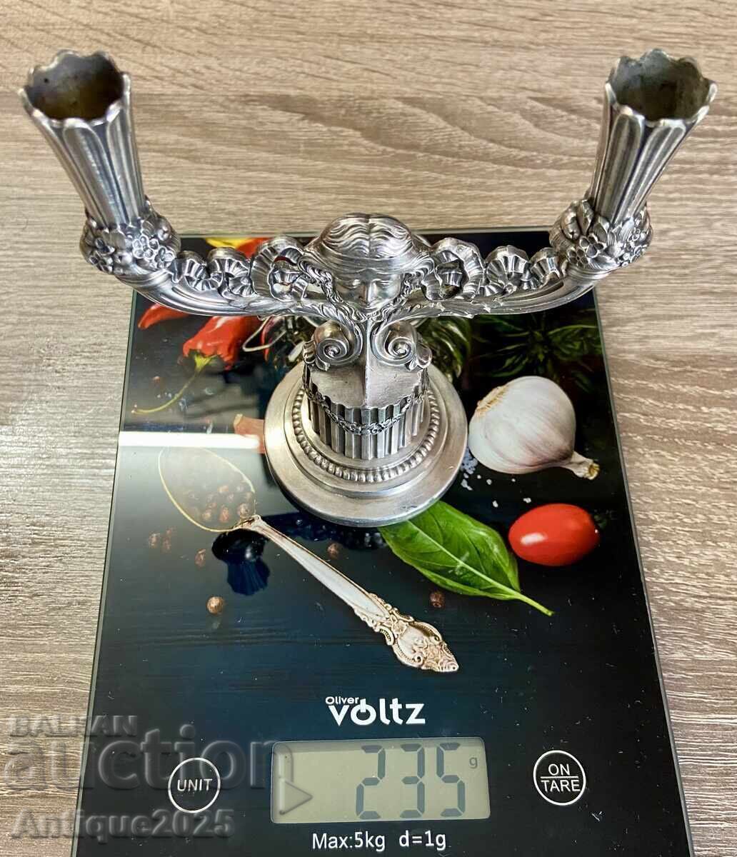 Арт нуво свещник WMF с два държача, модел №223, Сецесион - 5