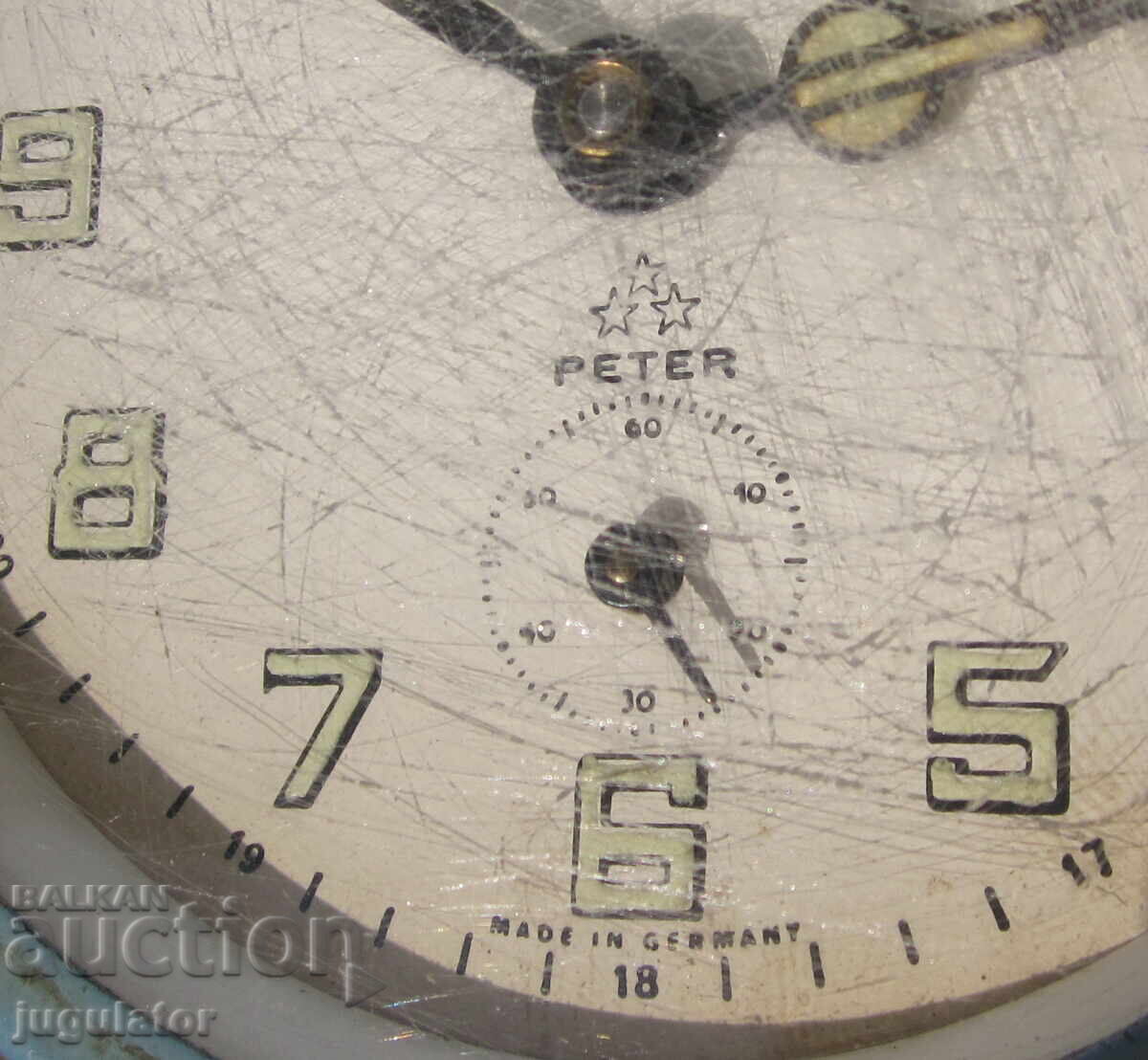 старинен Германски настолен часовник будилник peter - 5