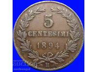 San Marino 1894 5 centesimi