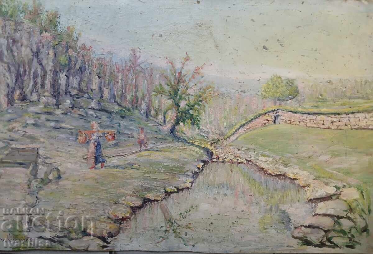 Аукцион Стара картина Стайко Костов ДВУСТРАННА