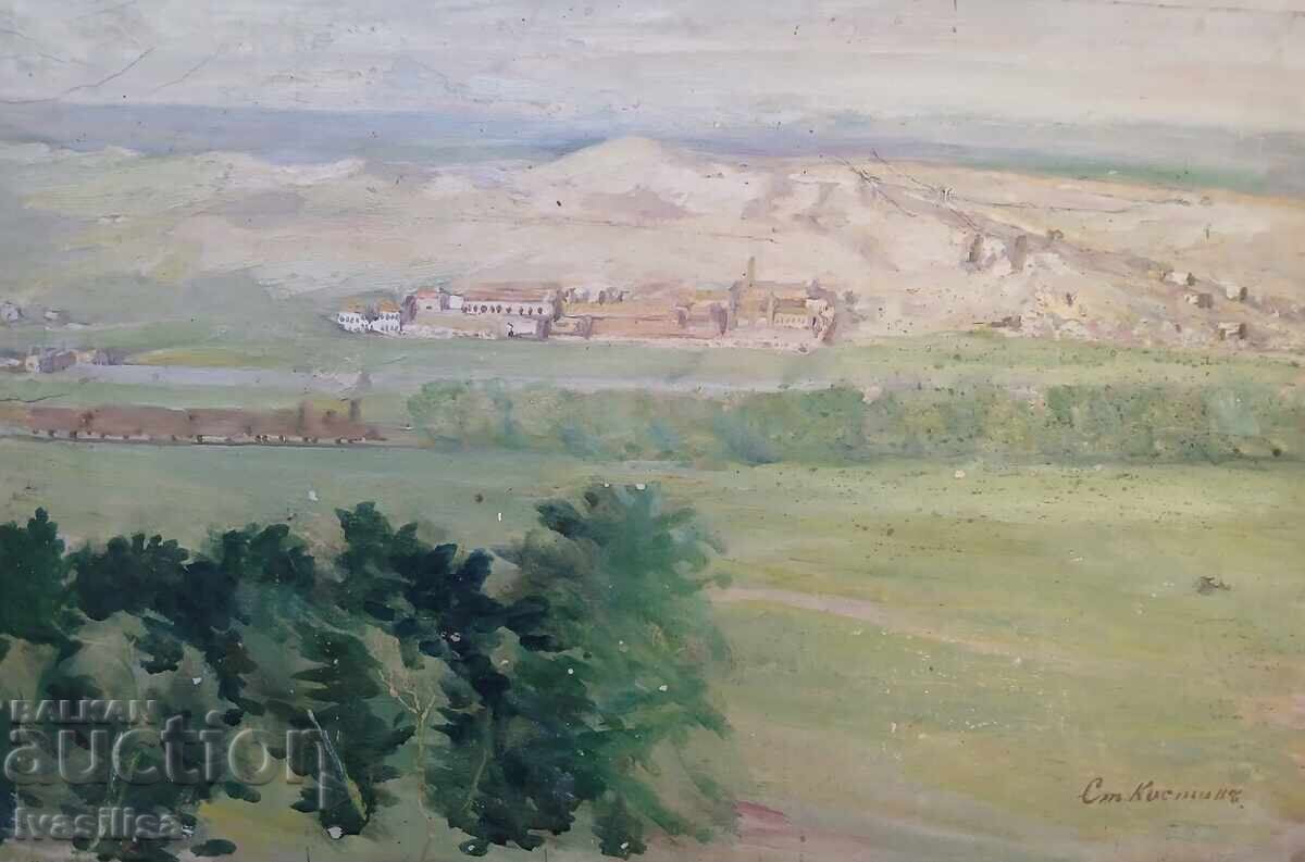 Стара картина Стайко Костов ДВУСТРАННА