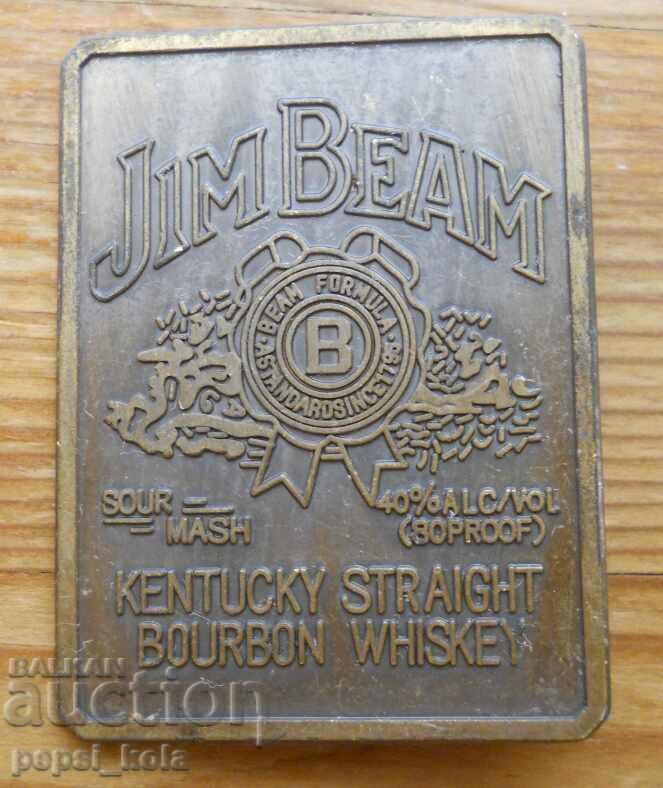 Panou publicitar din bronz pentru whisky "Jim Beam" - SUA