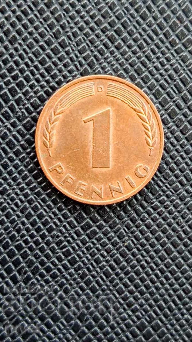 Германия 1 пфениг, 1950 г.