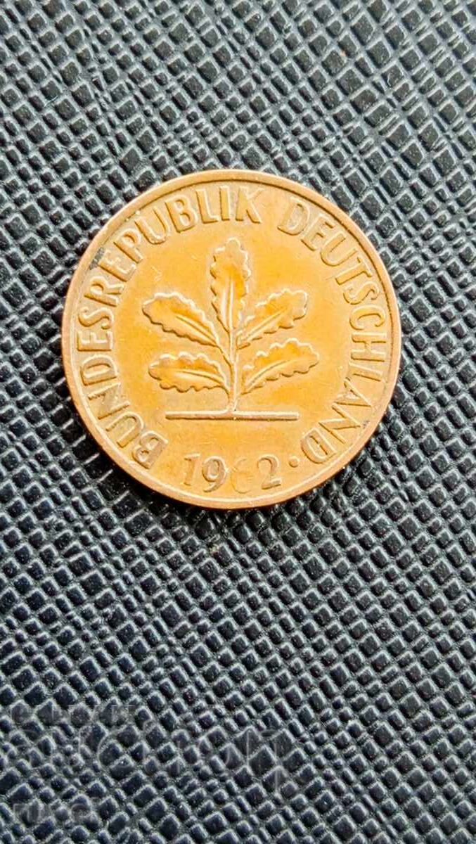 Germania 2 pfennig, 1962 cu preț € 0.22 | 0.43 BGN
