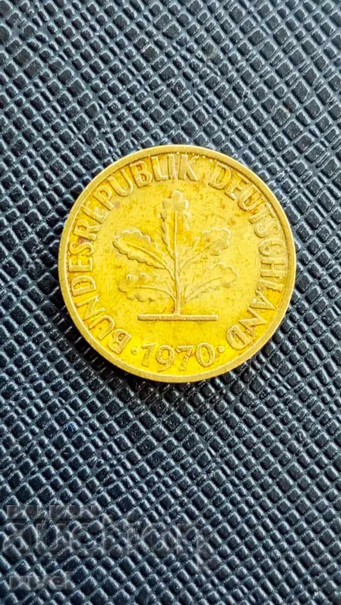 Германия 5 пфенига, 1970 г. с цена € 0.25 | 0.49 лв.