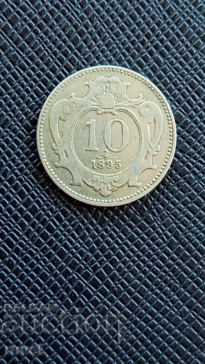 Австрия 10 хелера, 1895 г.