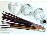 Стъклени свещници+аромати-НОВИ!!!!