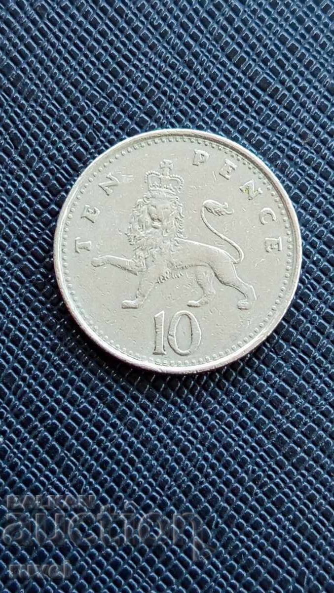 Великобритания 10 пенса, 1992 г. Великобритания 10 пенса, 1992 г.