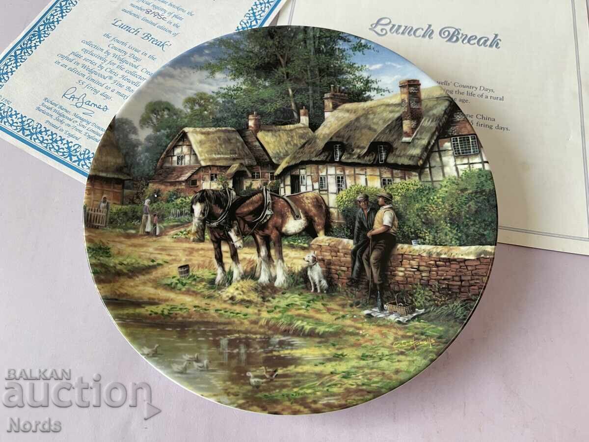 Wedgwood. Collection plate with certificate