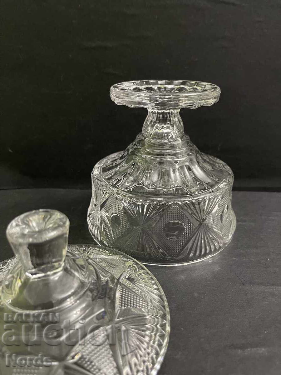 Delivery of Glass candy dish on a stand