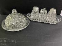 Glass lot of salt shakers