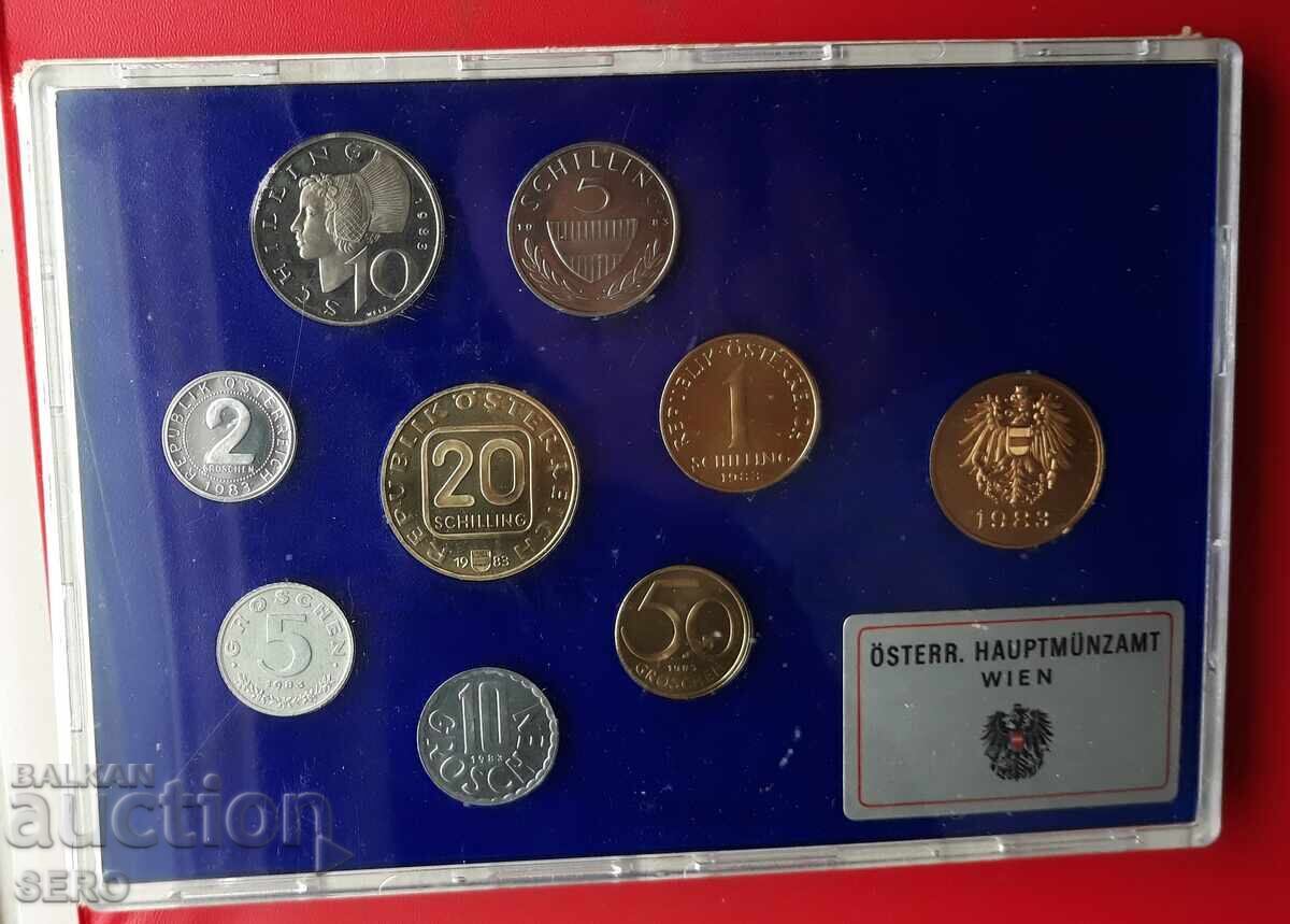 Austria - SET 1983 of 8 coins and 1 medal with price € 12.00 | 23.47 BGN