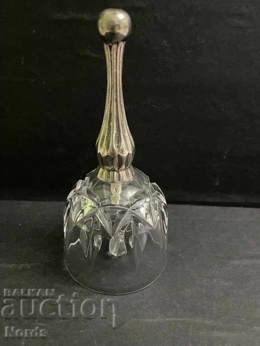 Кристална камбанка с посребрена дръжка