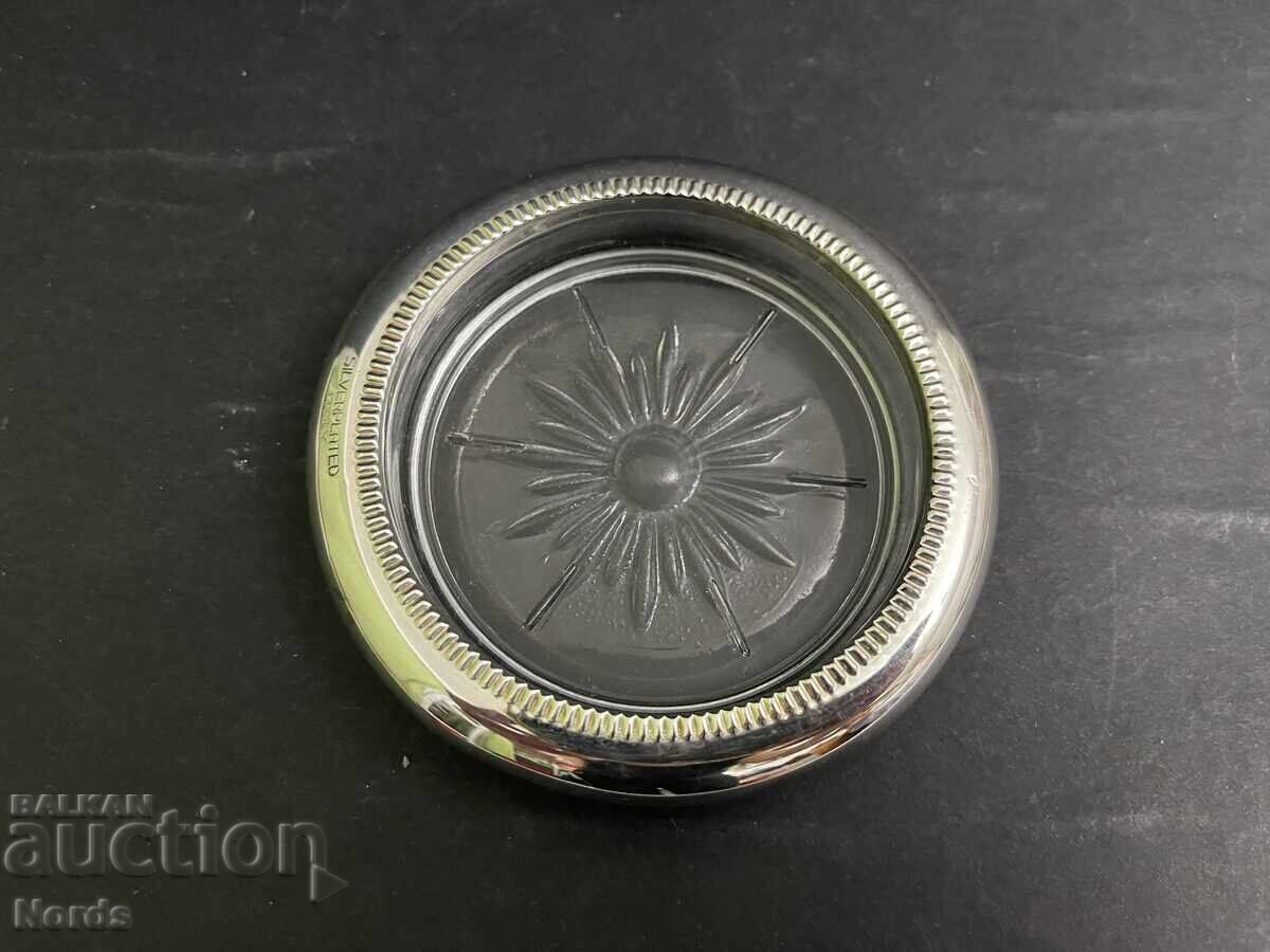 Italian wine coaster with silver-plated trim with price € 0.01 | 0.02 BGN