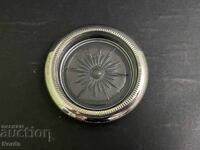 Италианска подложка за вино с посребрен обков