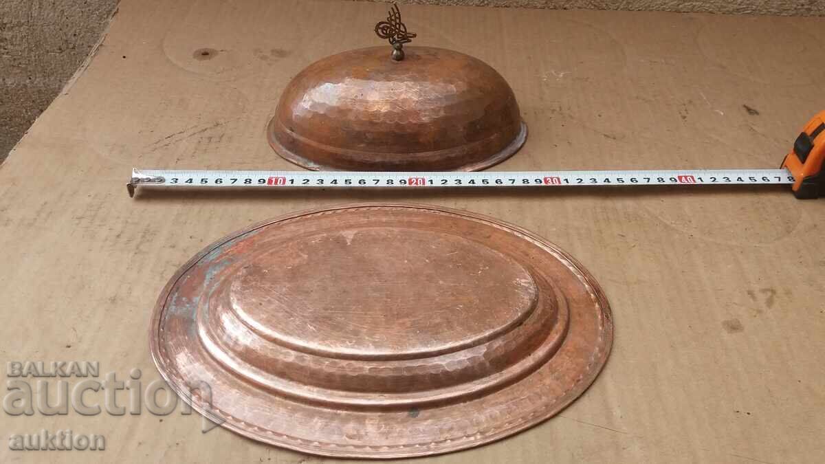 Οθωμανικό δίσκος με καπάκι και τουγρά - Σφυρήλατος χαλκός - 7 Οθωμανικό δίσκος με καπάκι και τουγρά - Σφυρήλατος χαλκός - 7