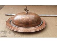 ОСМАНСКИ ПОДНОС С КАПАК И ТУГРА - КОВАНА МЕД