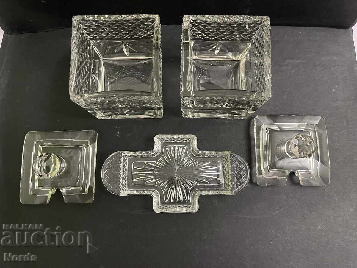 Кристален лот захарници с цена € 0.01 | 0.02 лв.