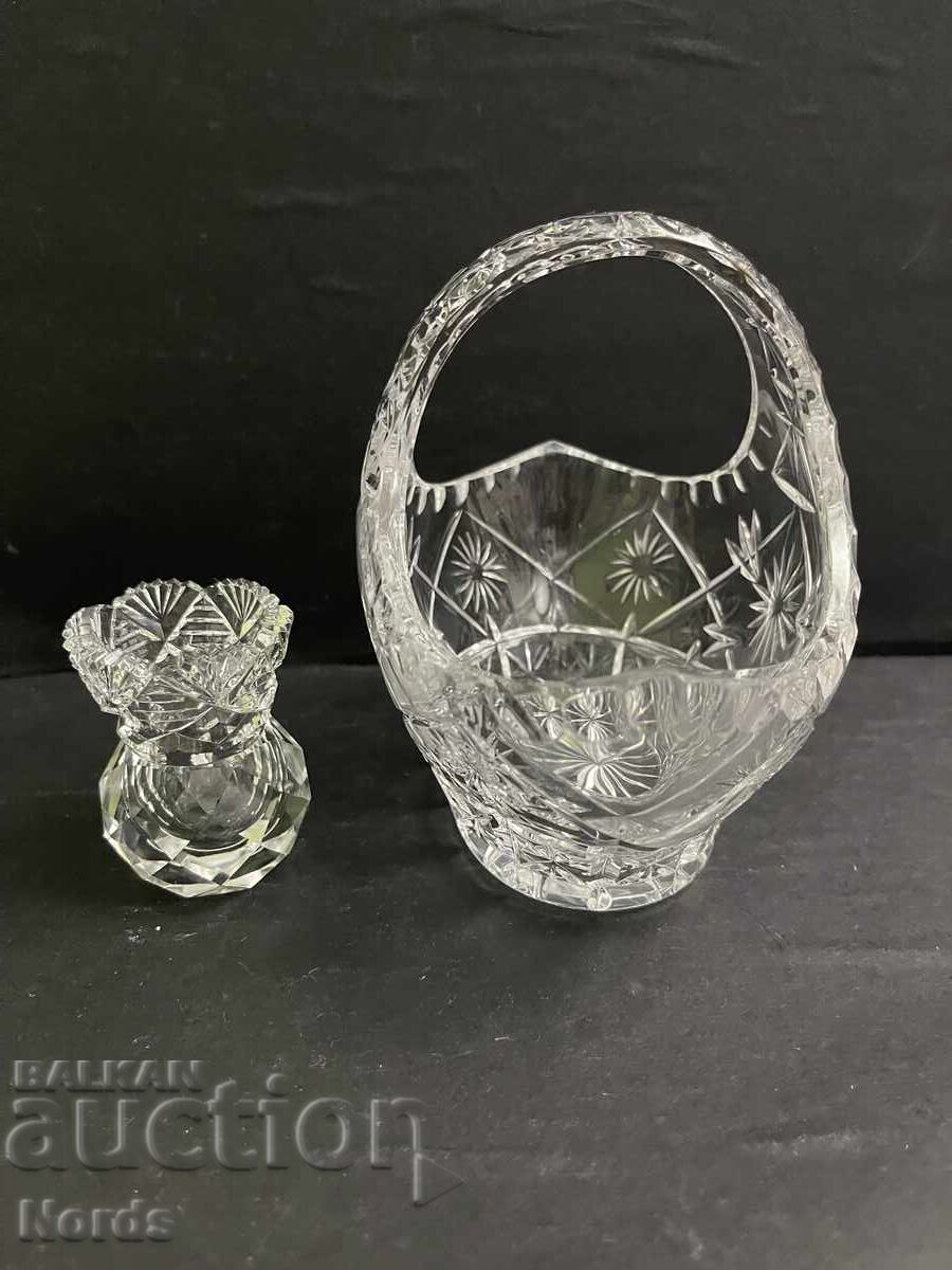 Аукцион Кристална кошничка и вазичка