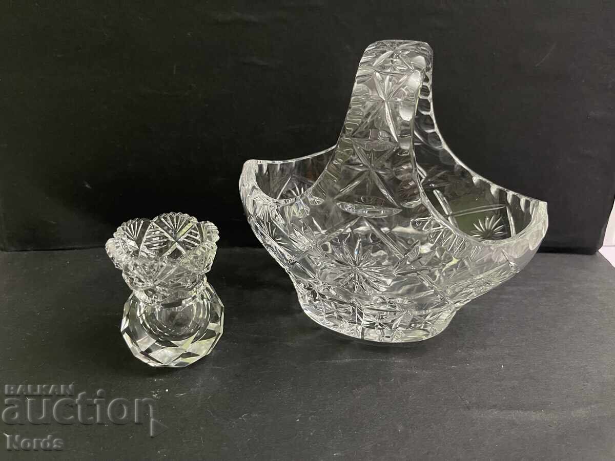 Кристална кошничка и вазичка