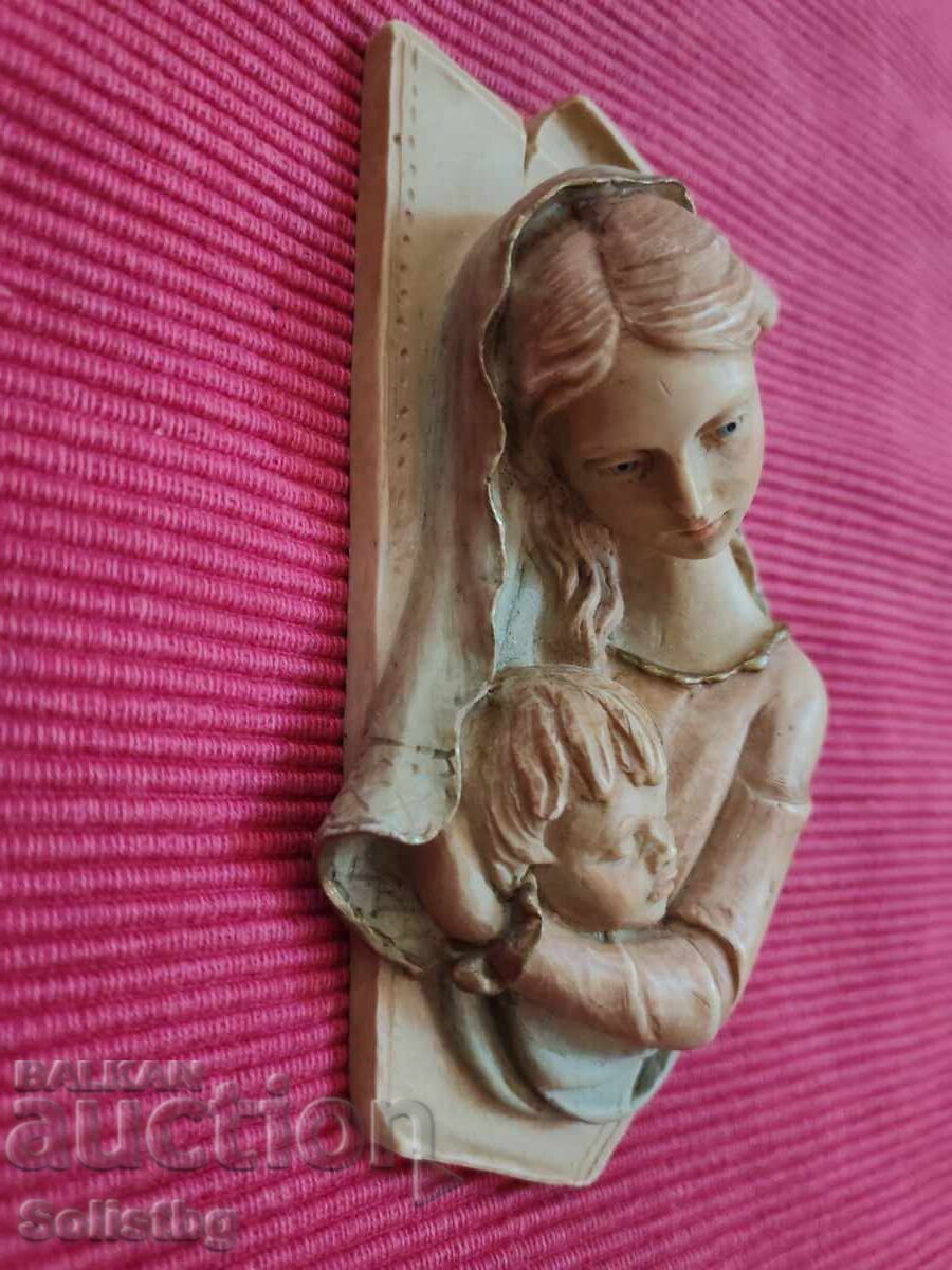Vintage bas-relief of Madonna and Child, Italy with price € 30.00 | 58.67 BGN Vintage bas-relief of Madonna and Child, Italy with price € 30.00 | 58.67 BGN