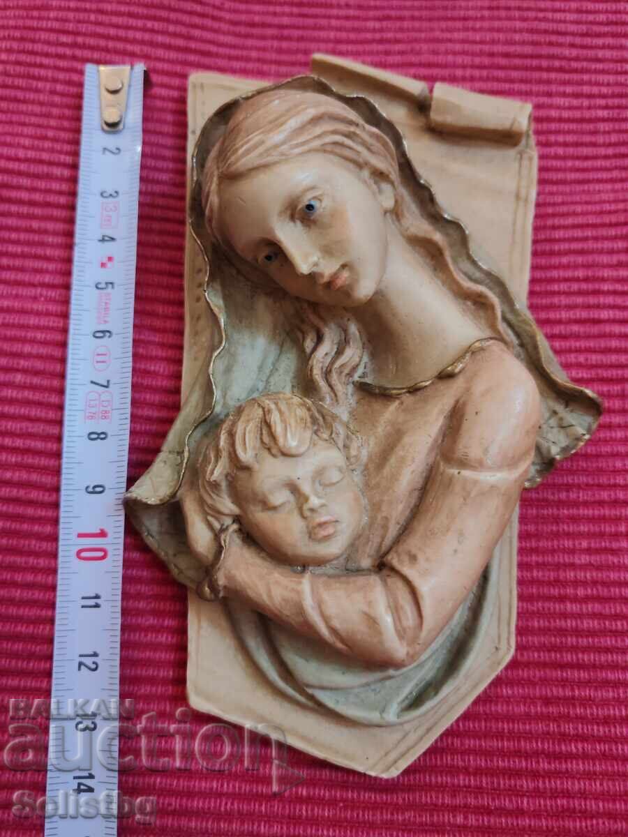 Винтидж барелеф на Мадона с Младенеца, Италия. - 5 Винтидж барелеф на Мадона с Младенеца, Италия. - 5