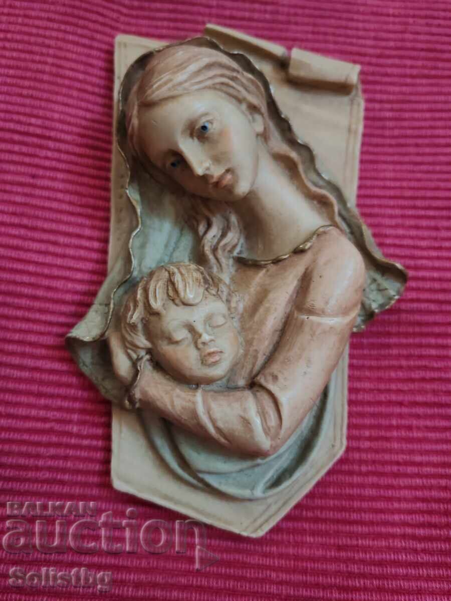 Vintage bas-relief of Madonna and Child, Italy Vintage bas-relief of Madonna and Child, Italy