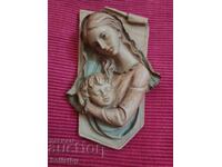 Vintage bas-relief of Madonna and Child, Italy