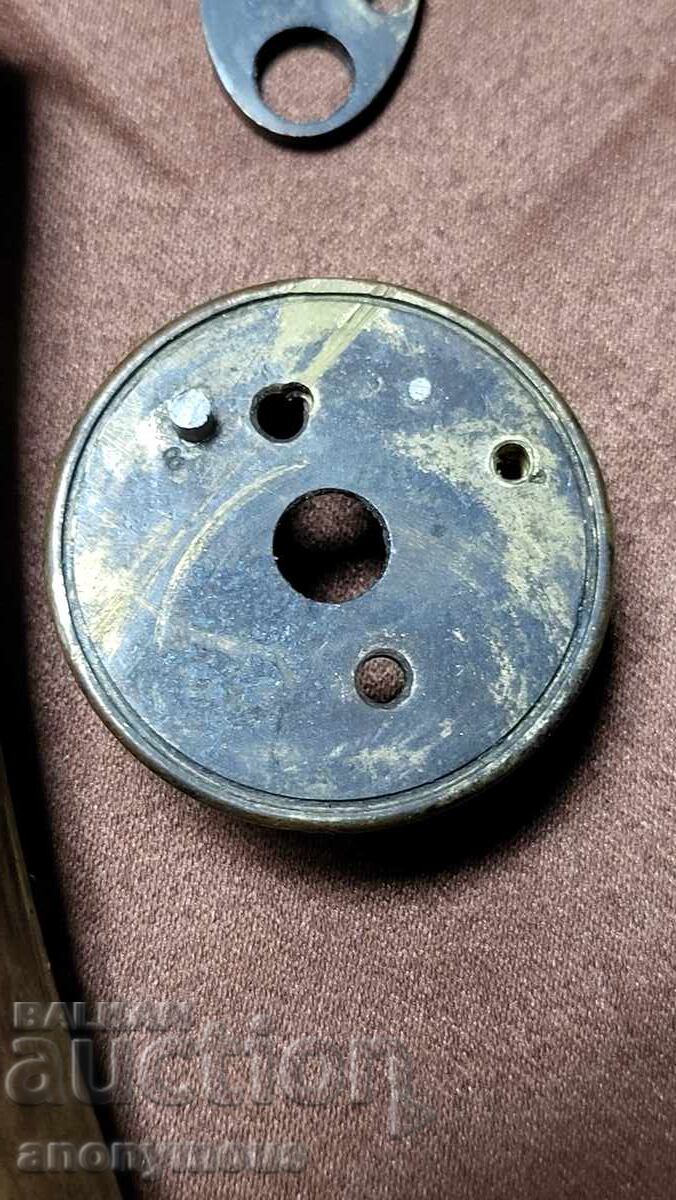 Brass old powder flask, powder horn - 5