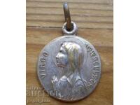 Ασημένιο μενταγιόν "Η Άσπιλη Παρθένος της Λούρδης"