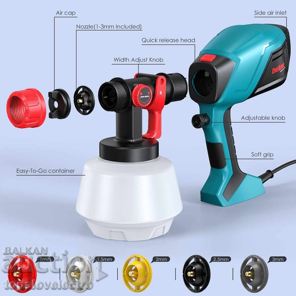 NOU! Pistol de vopsit HVLP 700W cu recipient 1200 ml cu preț € 26.00 | 50.85 BGN