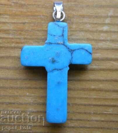 medallion - cross - turquoise
